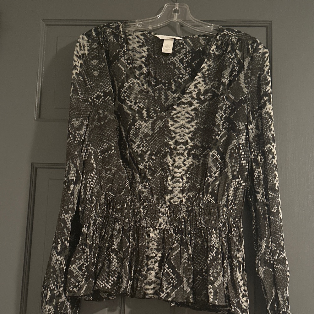 Dark green python blouse